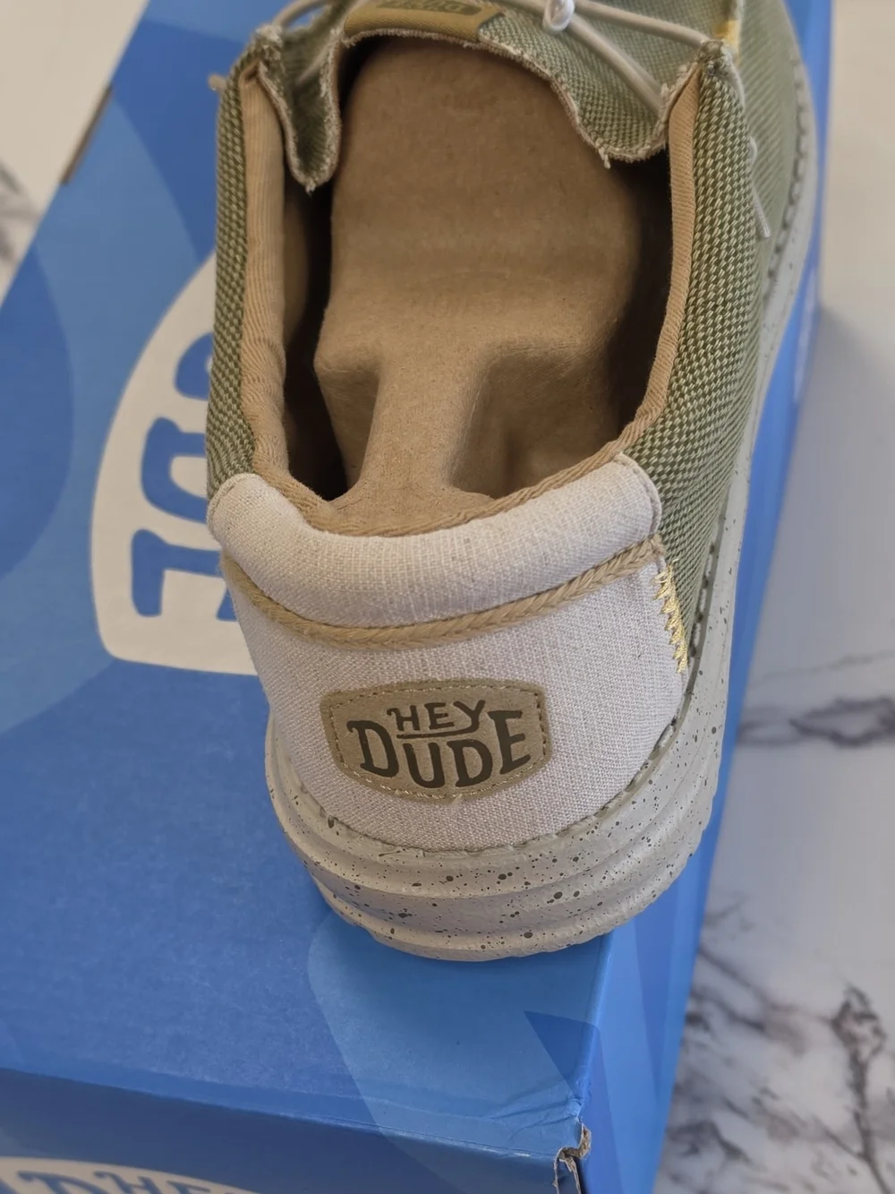 Hey Dude Mens Olive Green Slip-On Sneaker
